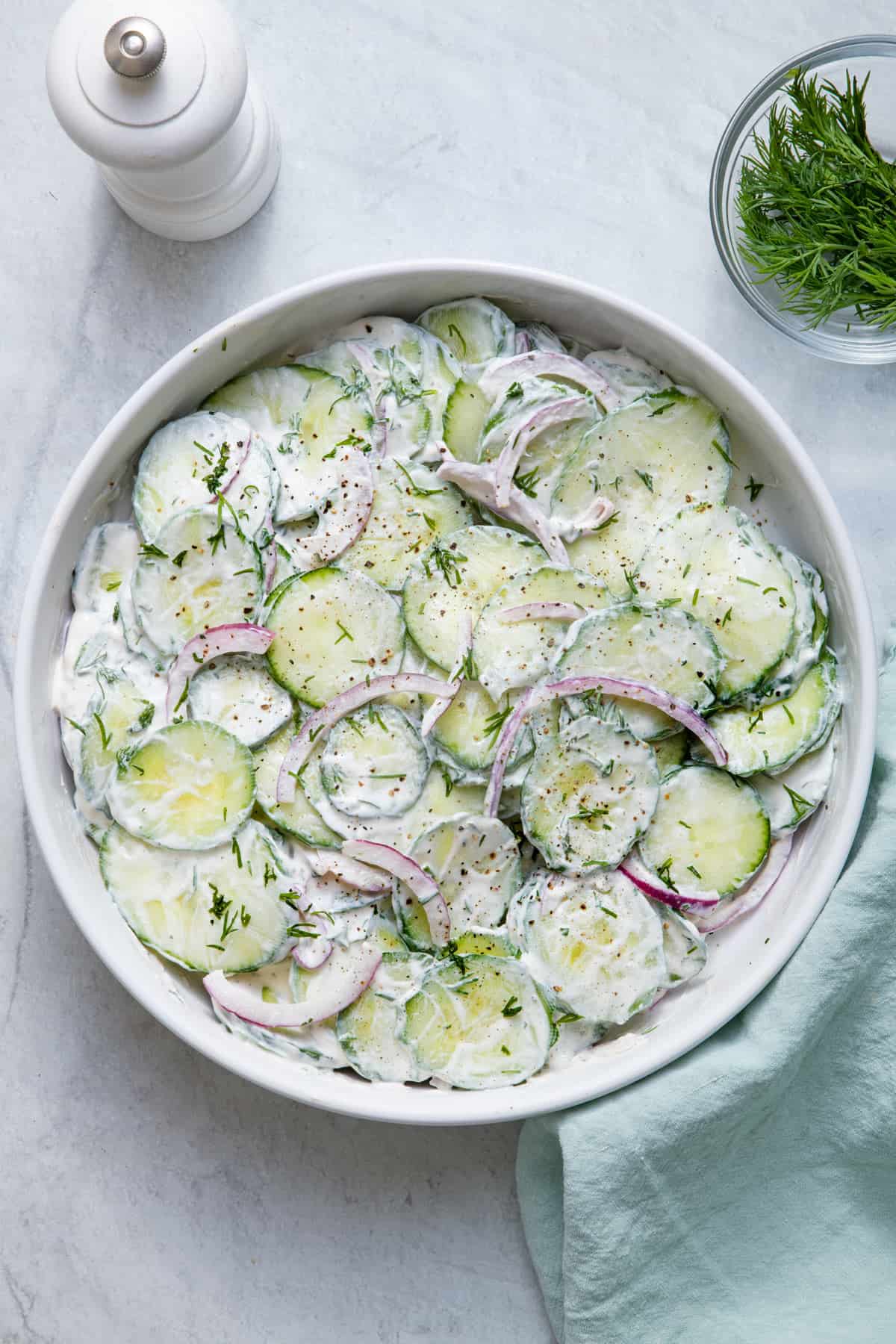 Easy 5-Minute Creamy Cucumber Salad for Summer Potlucks