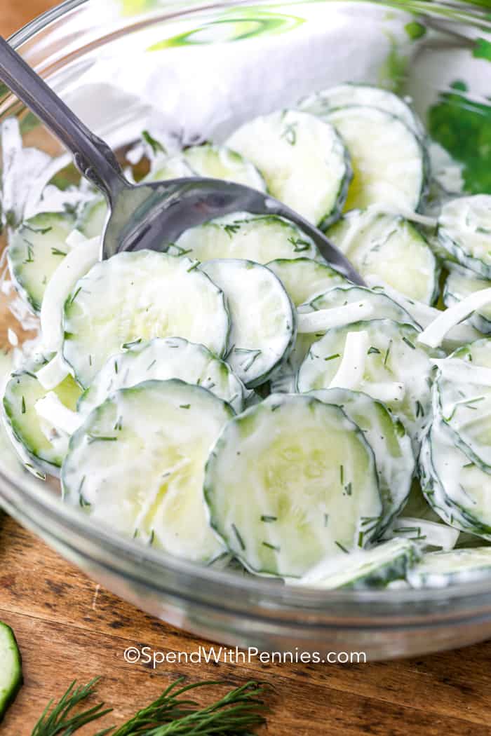 Homemade Creamy Cucumber Salad: Yogurt vs. Mayo Dressing